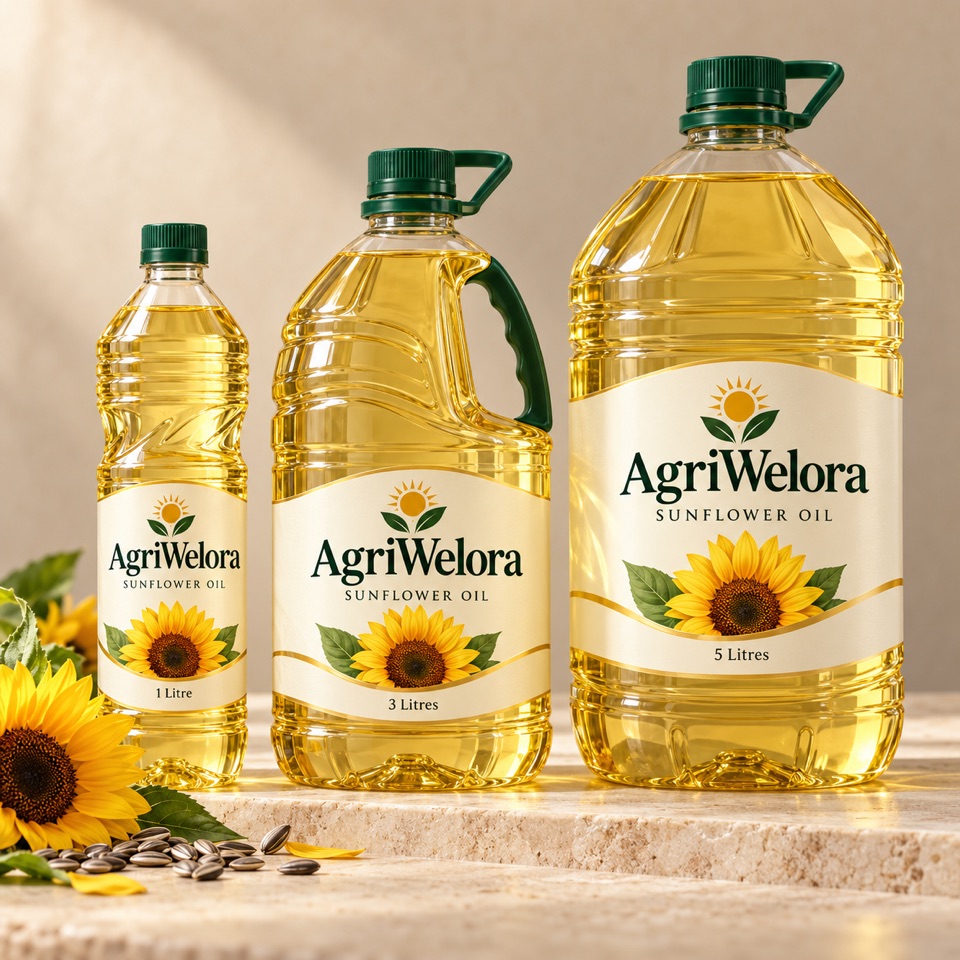 Bottled sunflower oil — AgriWelora concept