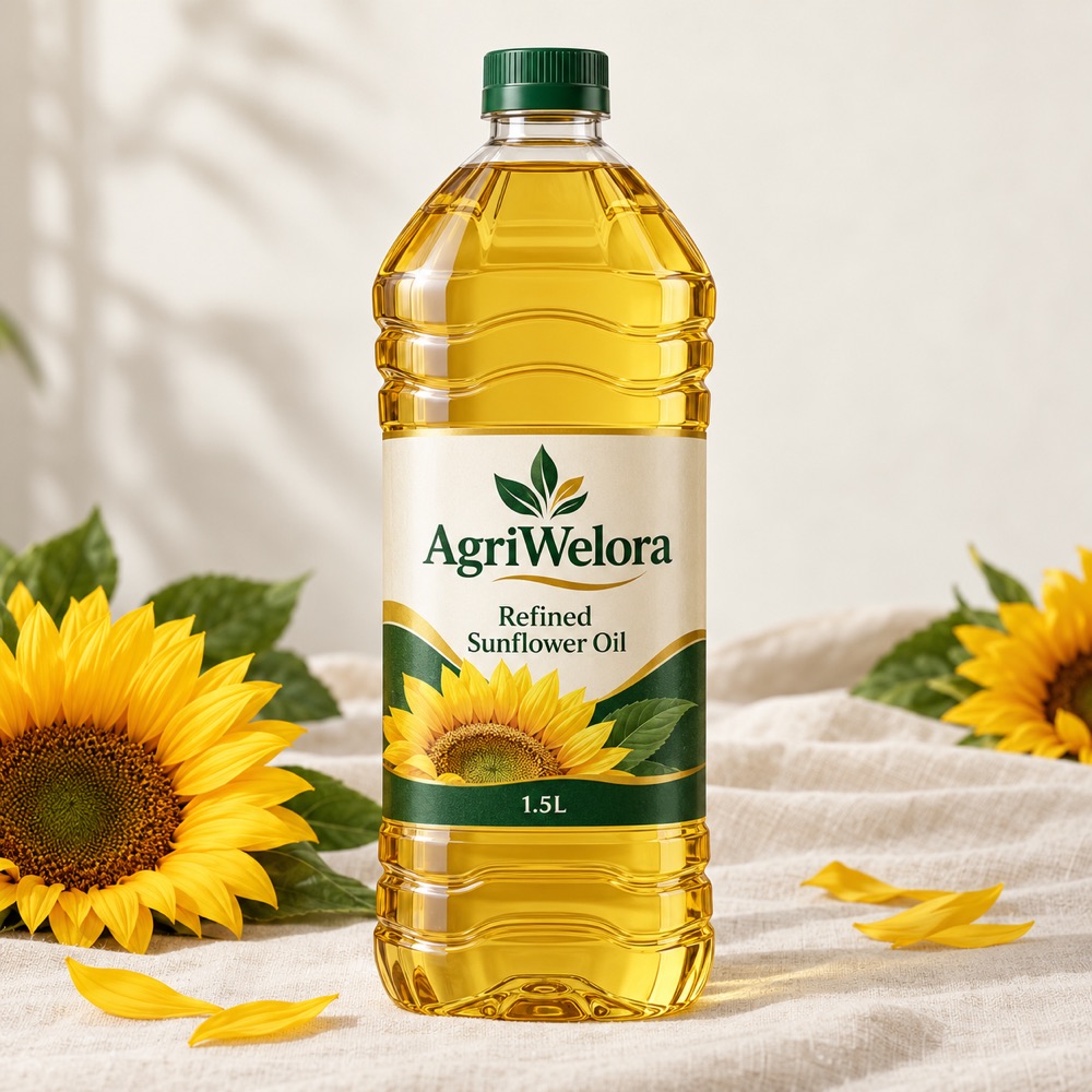 Refined Sunflower Oil 1.5L — AgriWelora illustrative packaging or ingredient concept
