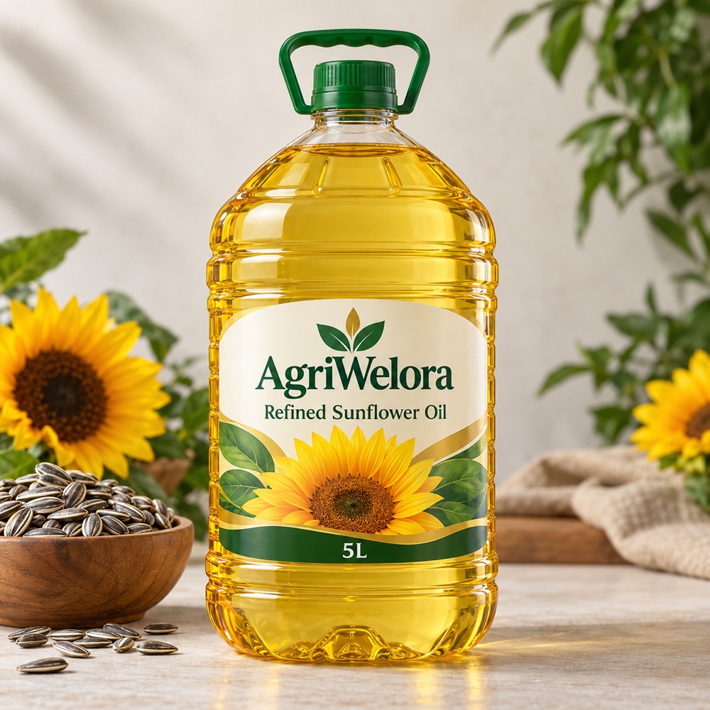 Refined Sunflower Oil 5L — AgriWelora illustrative packaging or ingredient concept